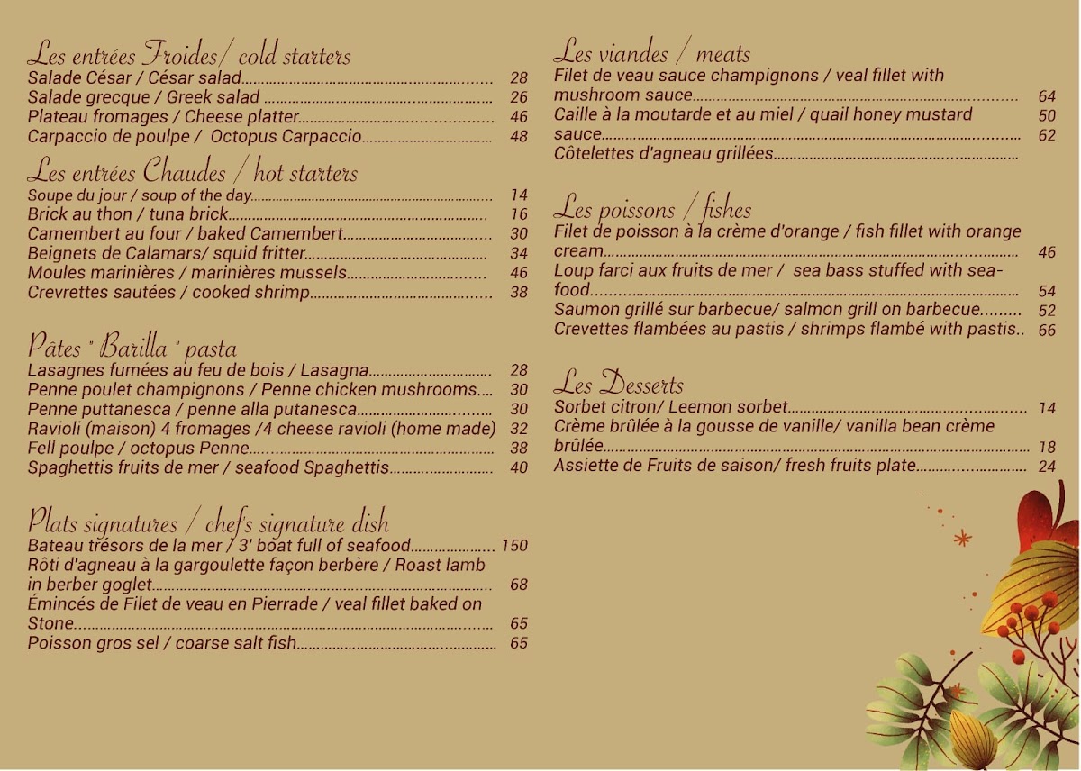 Menu Restaurant Le Pirate-1
