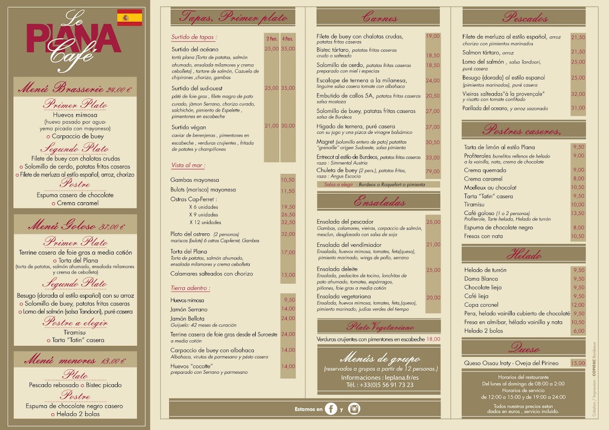 Menu Restaurant Le Plana-1