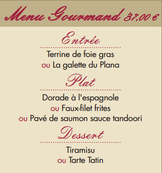 Menu Restaurant Le Plana-5