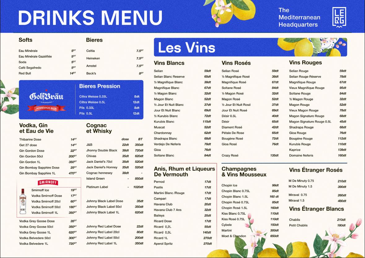Menu Restaurant Le Qg-1