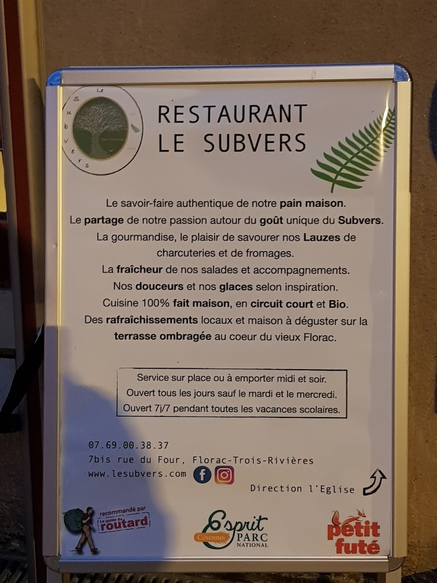 Menu Restaurant Le Subvers-5