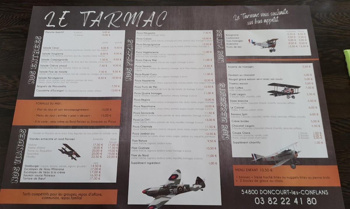 Menu Restaurant Le Tarmac-1