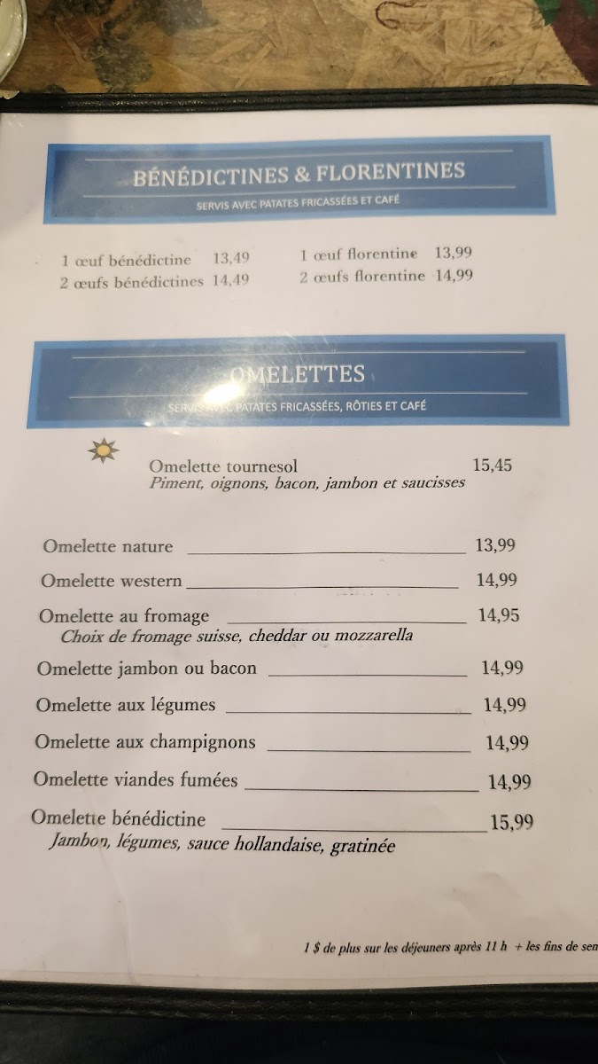 Menu Restaurant Le Tournesol 2009-3