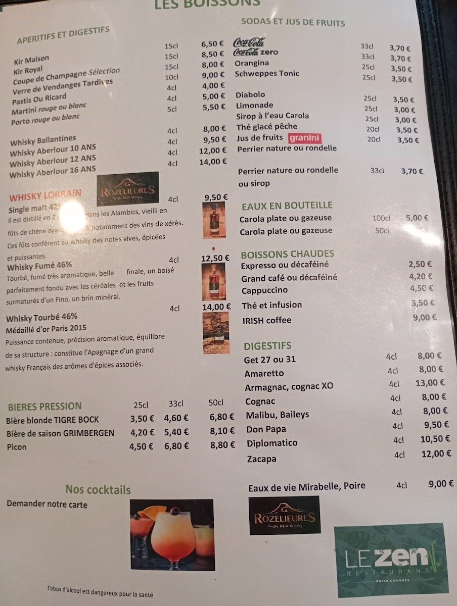 Menu Restaurant Le Zen-1