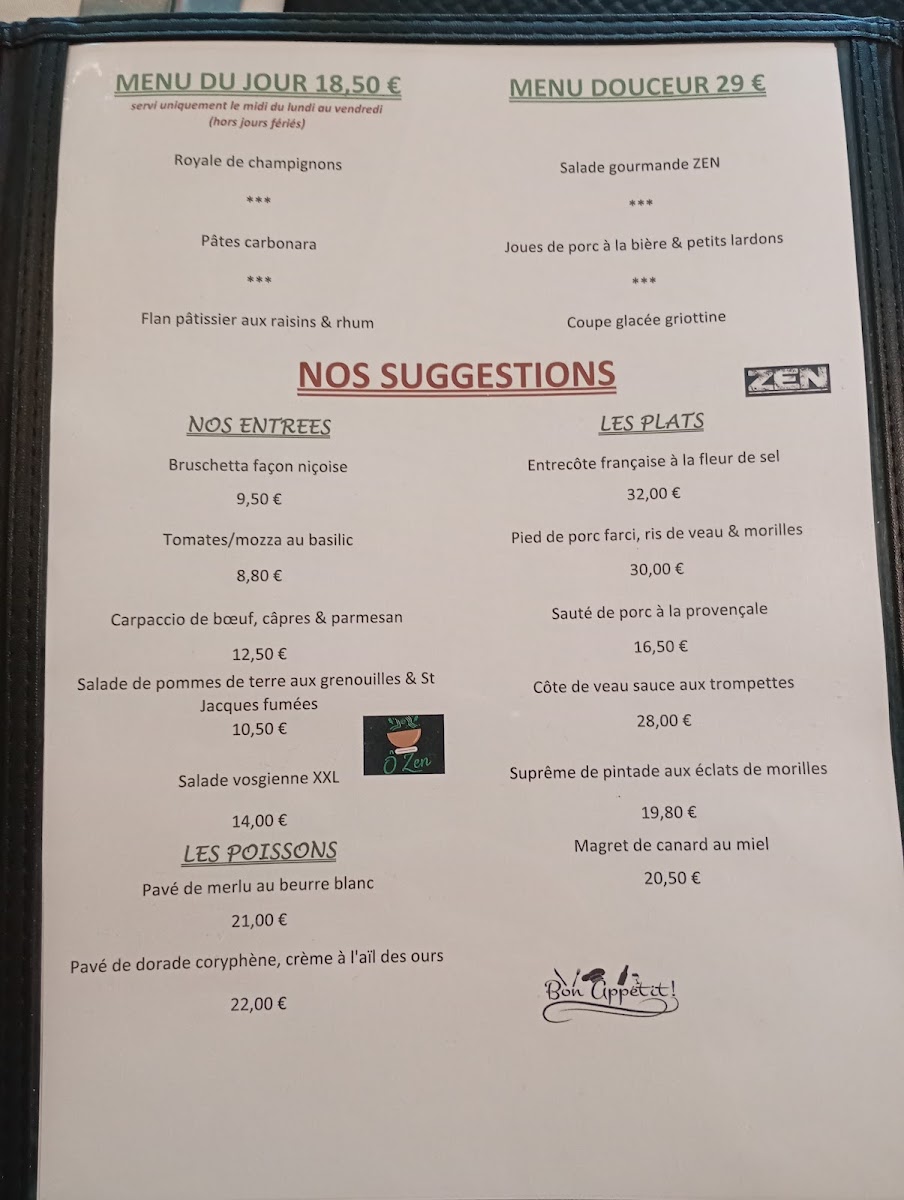 Menu Restaurant Le Zen-2