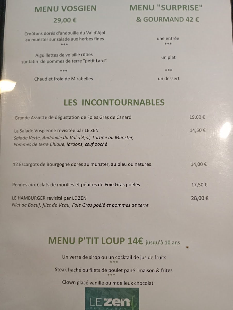 Menu Restaurant Le Zen-4