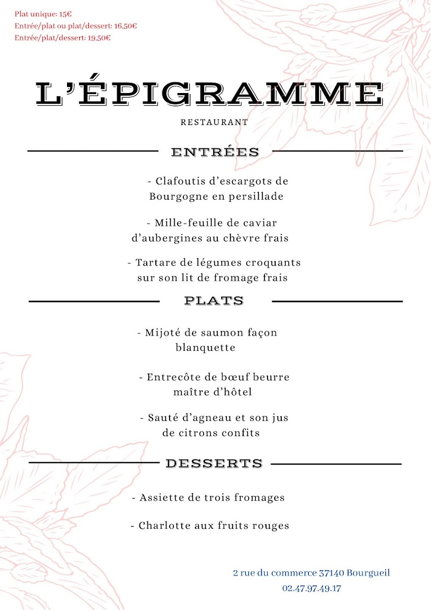 Menu Restaurant L'epigramme-10