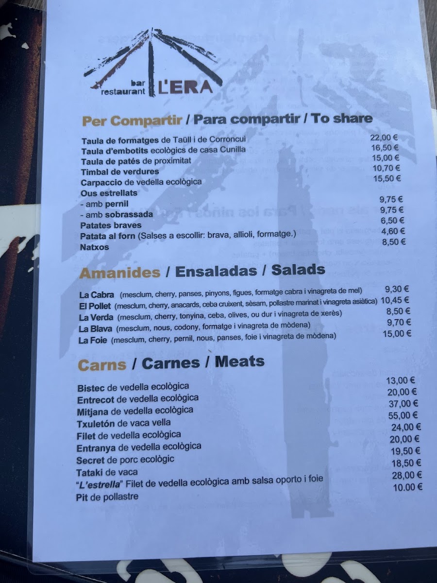 Menu Restaurant L'era | Barruera-2