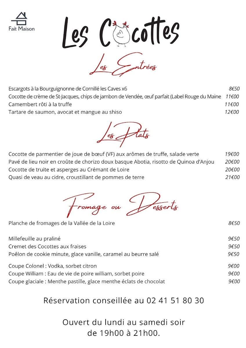 Menu Restaurant Les Cocottes-1