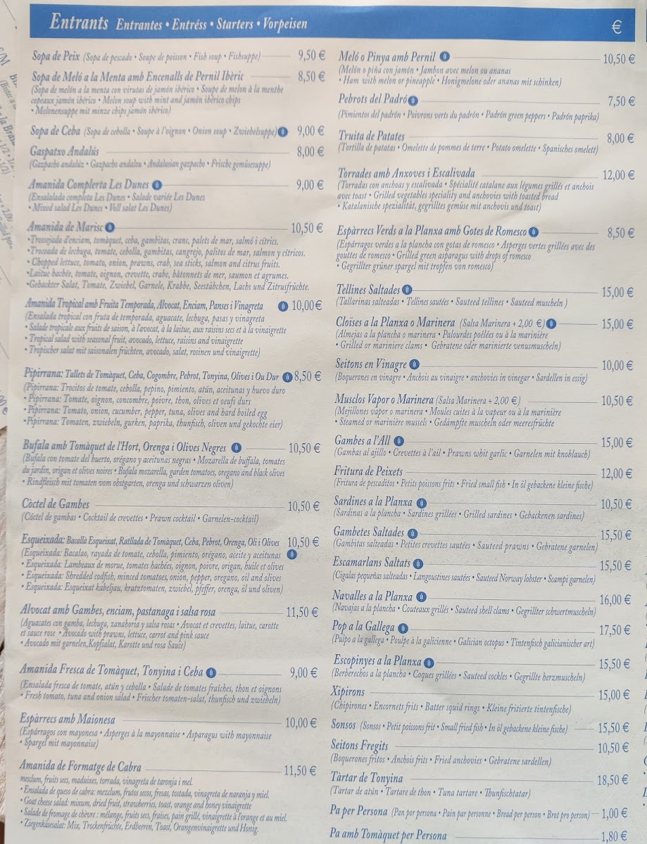 Menu Restaurant Les Dunes-6