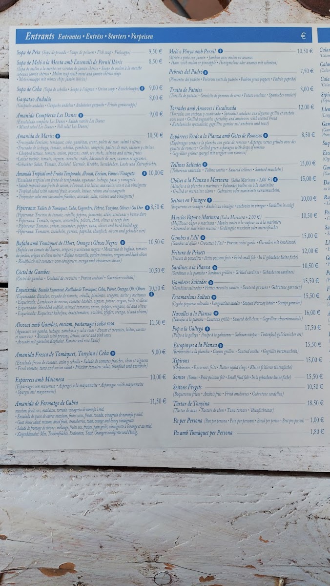 Menu Restaurant Les Dunes-7
