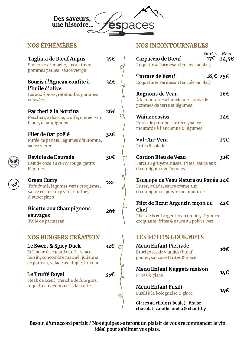 Menu Restaurant Les Espaces-2