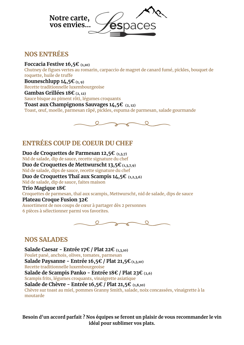 Menu Restaurant Les Espaces-4