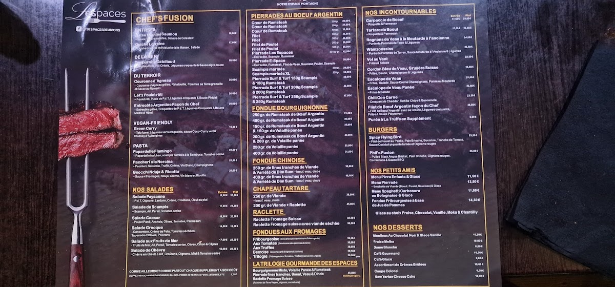 Menu Restaurant Les Espaces-5