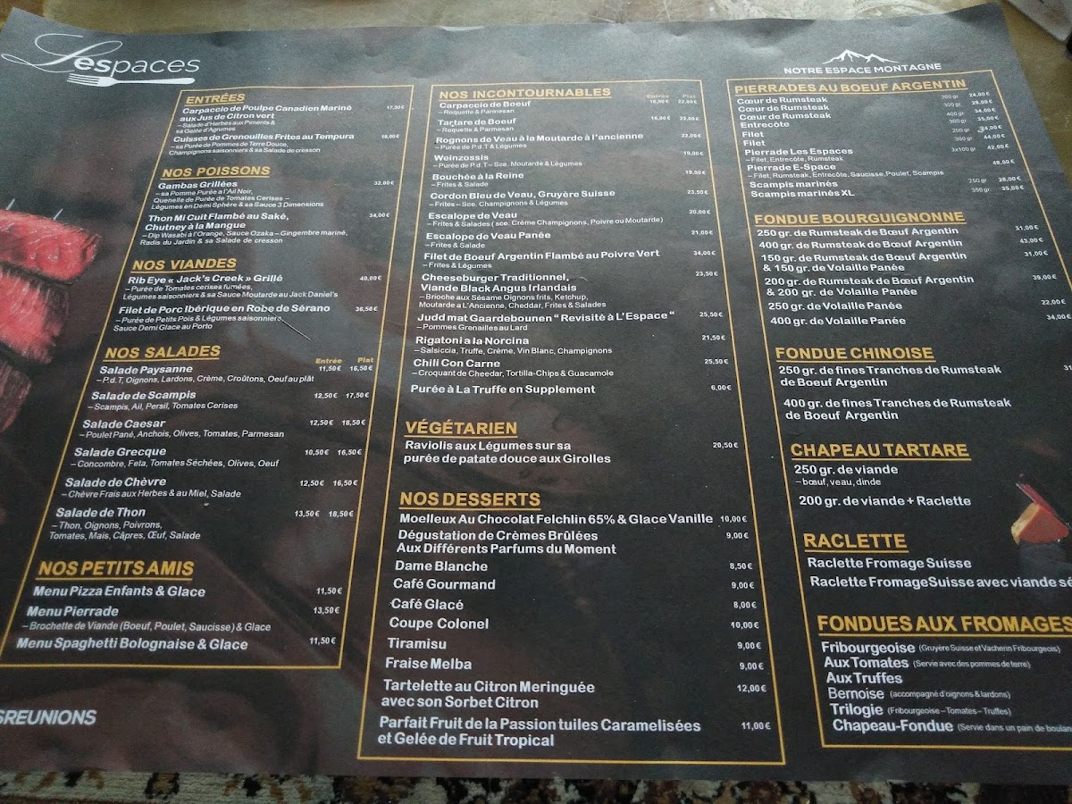 Menu Restaurant Les Espaces-6