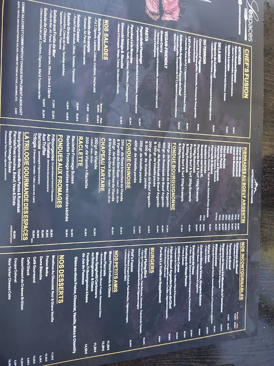 Menu Restaurant Les Espaces-7