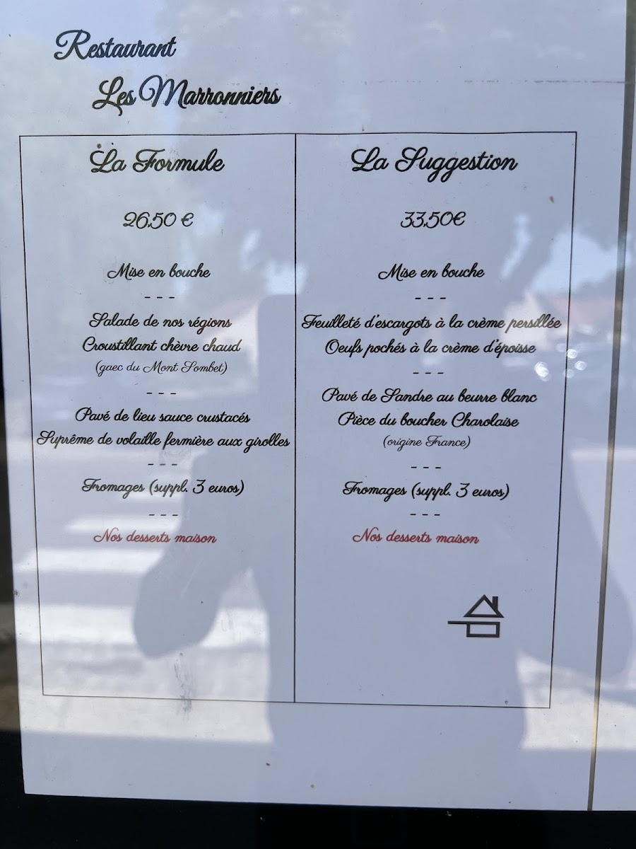 Menu Restaurant Les Marronniers-1