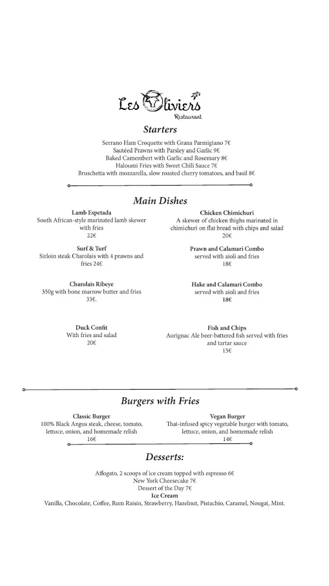 Menu Restaurant Les Oliviers Aurignac-1