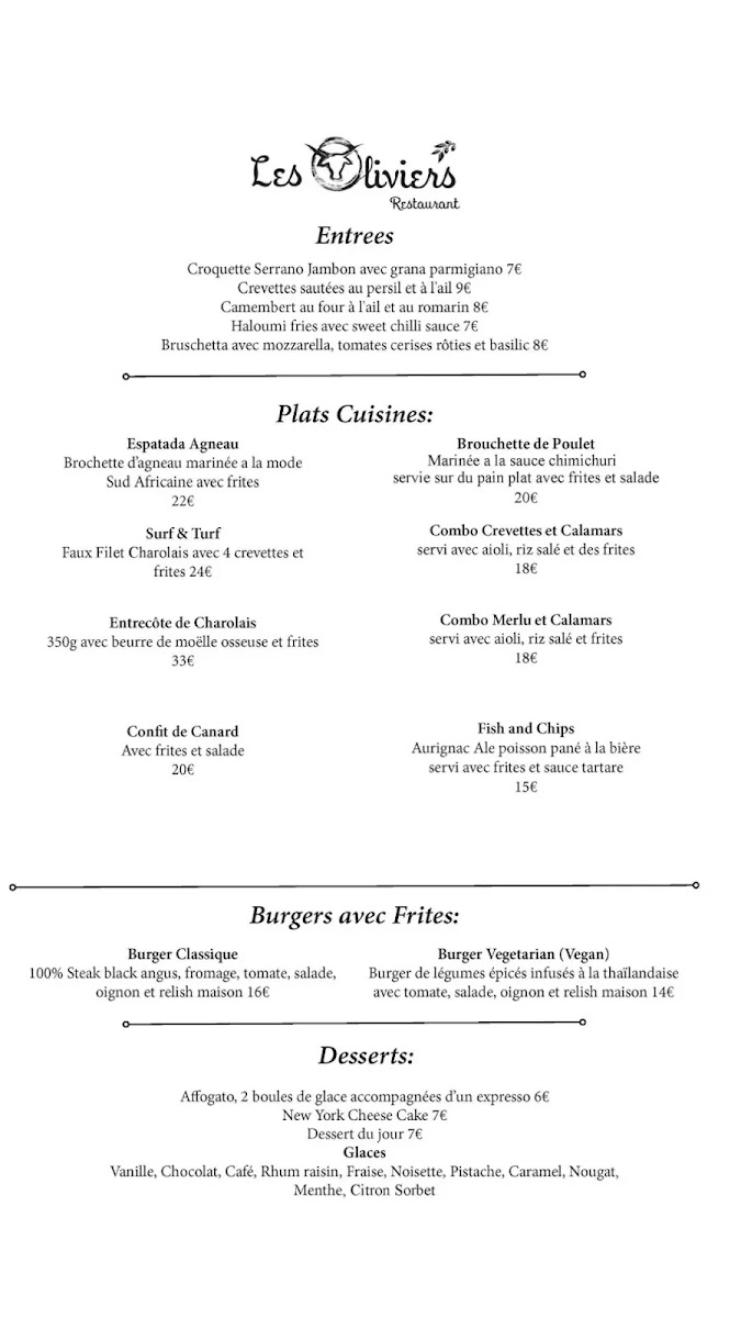 Menu Restaurant Les Oliviers Aurignac-2