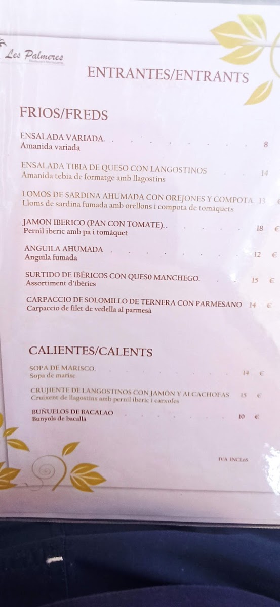 Menu Restaurant Les Palmeres-3