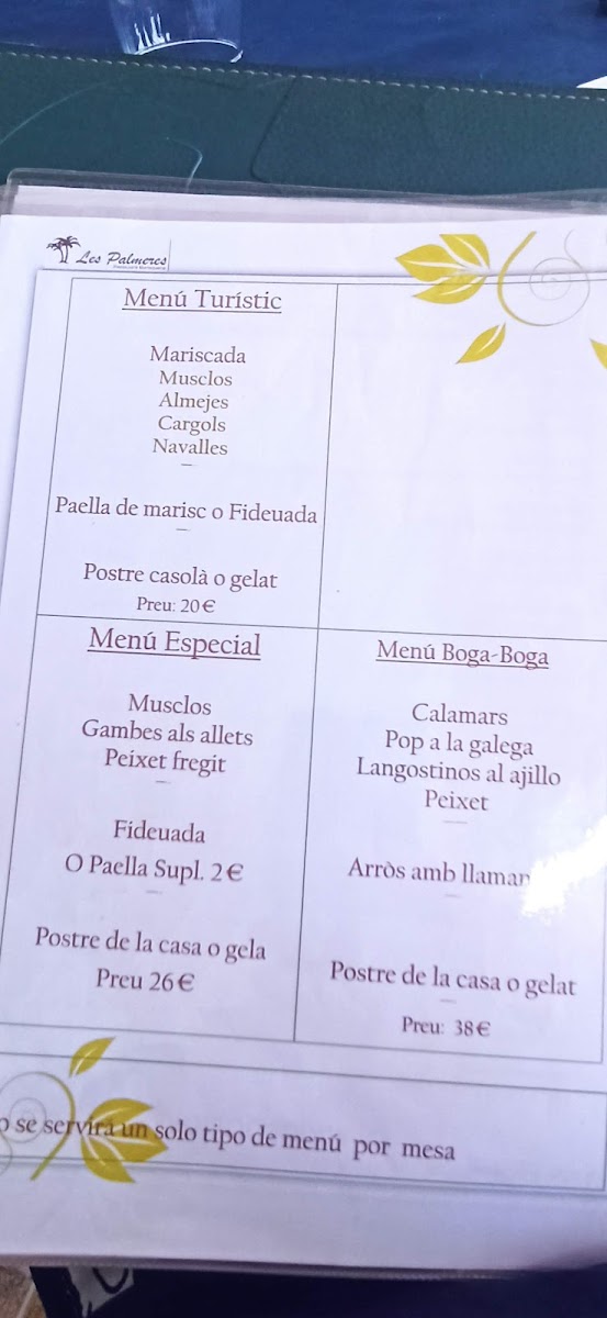Menu Restaurant Les Palmeres-5