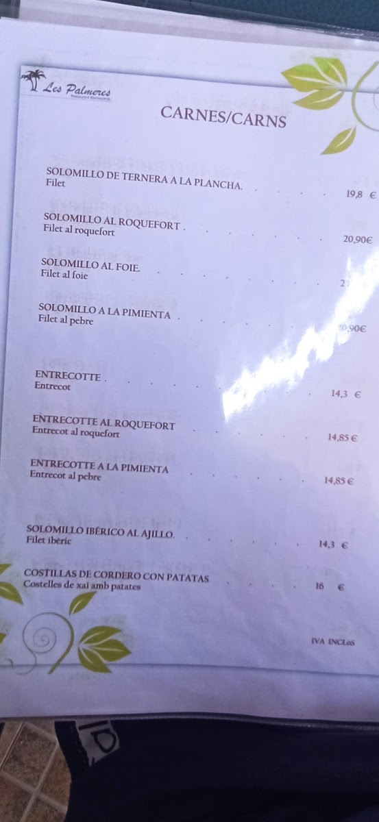 Menu Restaurant Les Palmeres-6