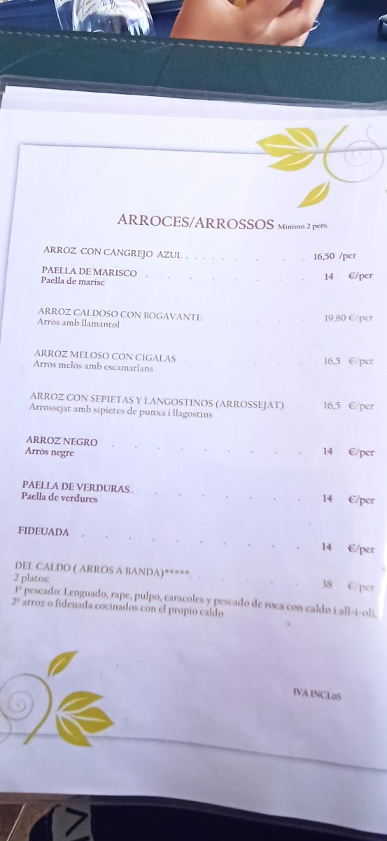 Menu Restaurant Les Palmeres-7