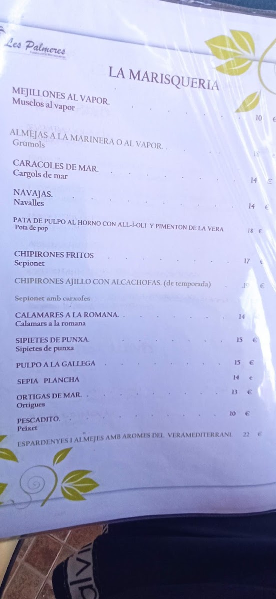 Menu Restaurant Les Palmeres-9