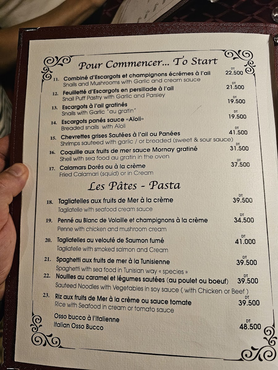 Menu Restaurant L'escargot-9