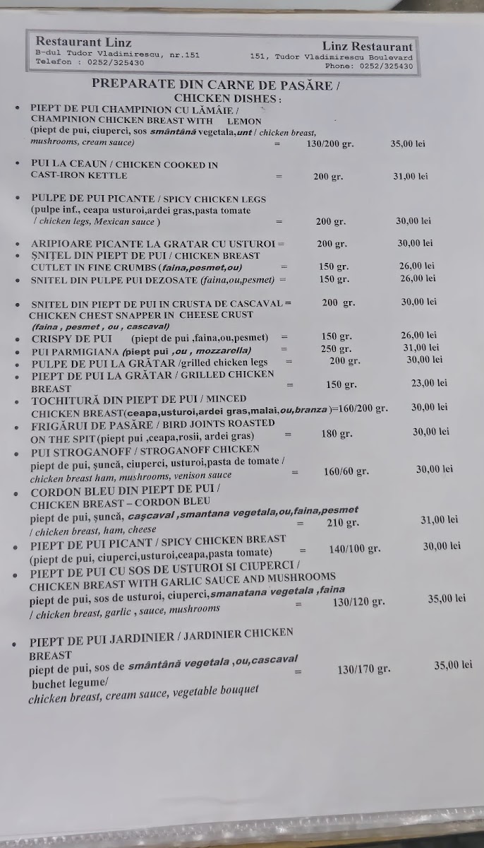 Menu Restaurant Linz-1