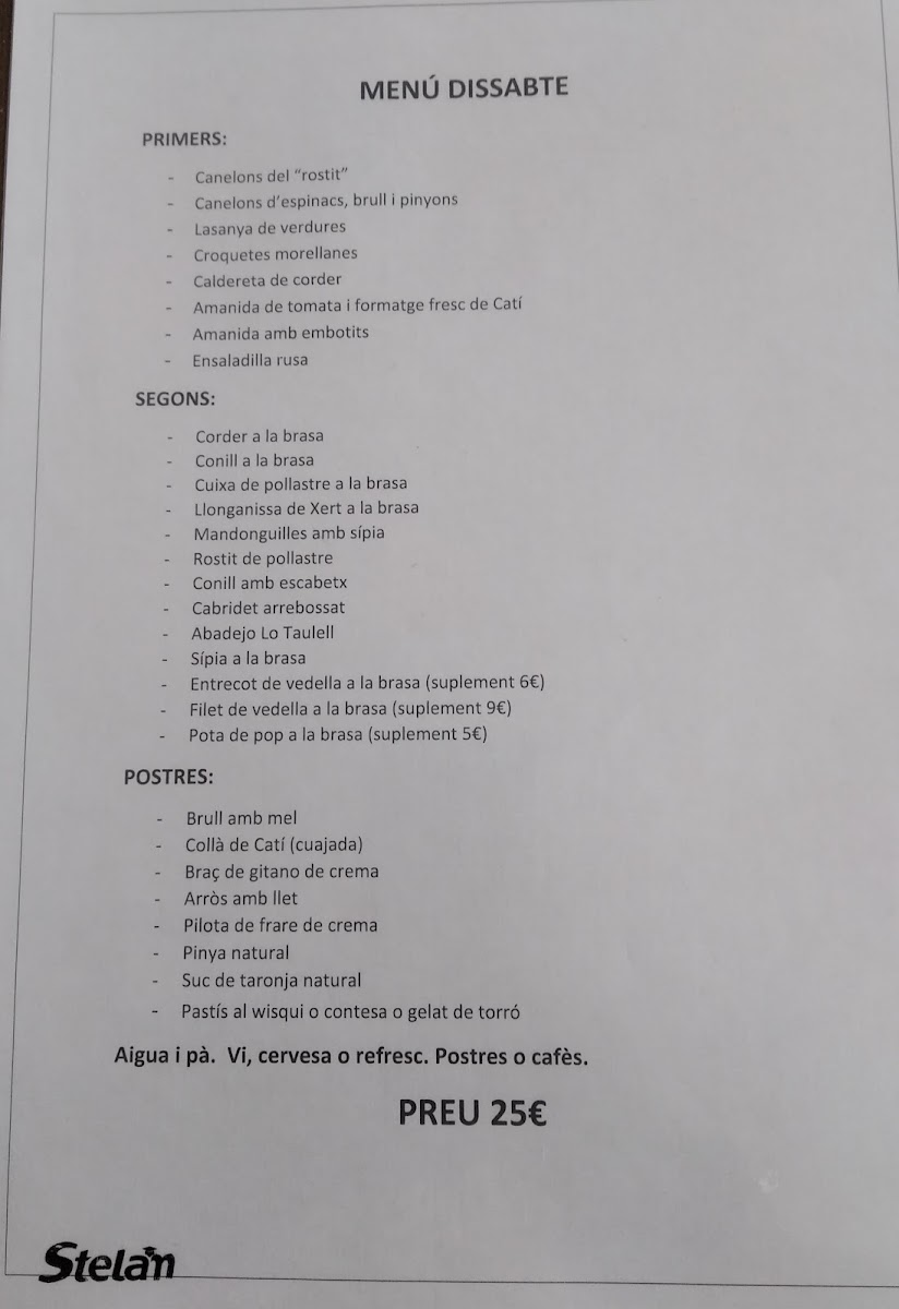 Menu Restaurant Lo Taulell De Maria José-2