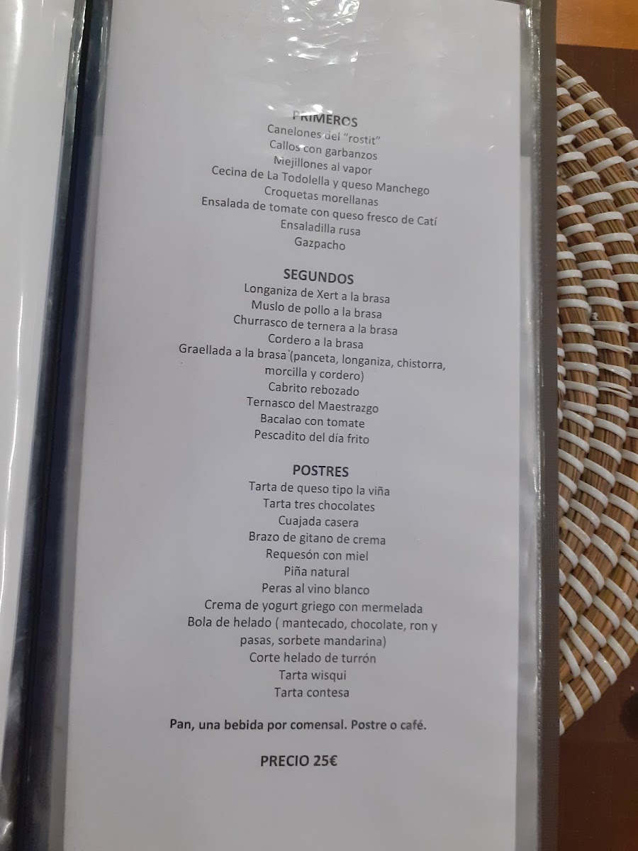 Menu Restaurant Lo Taulell De Maria José-5