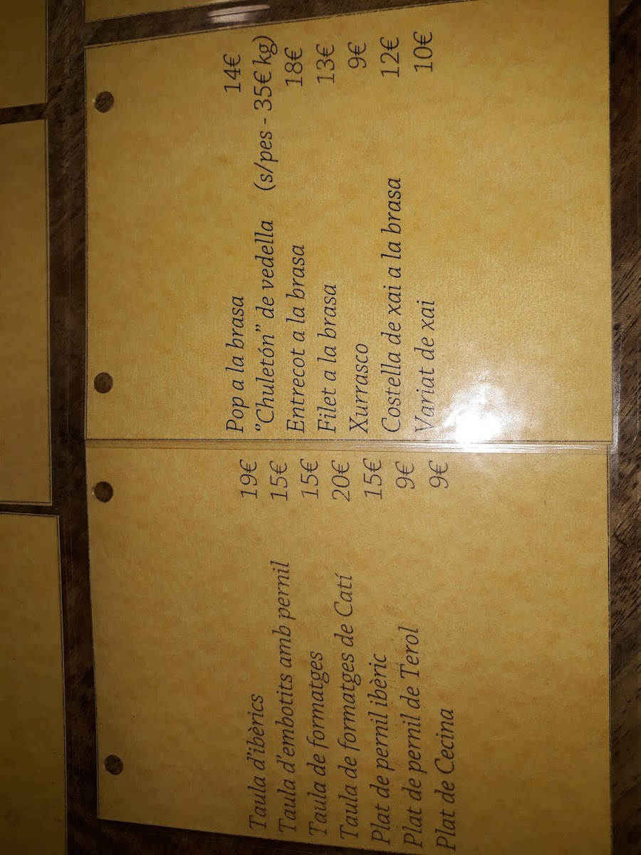 Menu Restaurant Lo Taulell De Maria José-9