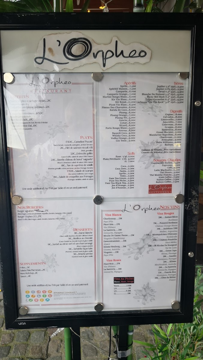 Menu Restaurant L'orpheo-1