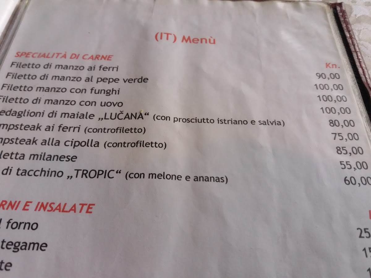 Menu Restaurant Luciana, Barboj Umag-2