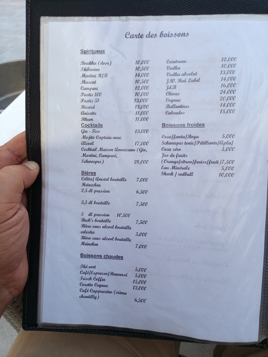Menu Restaurant Marina The Captain-1
