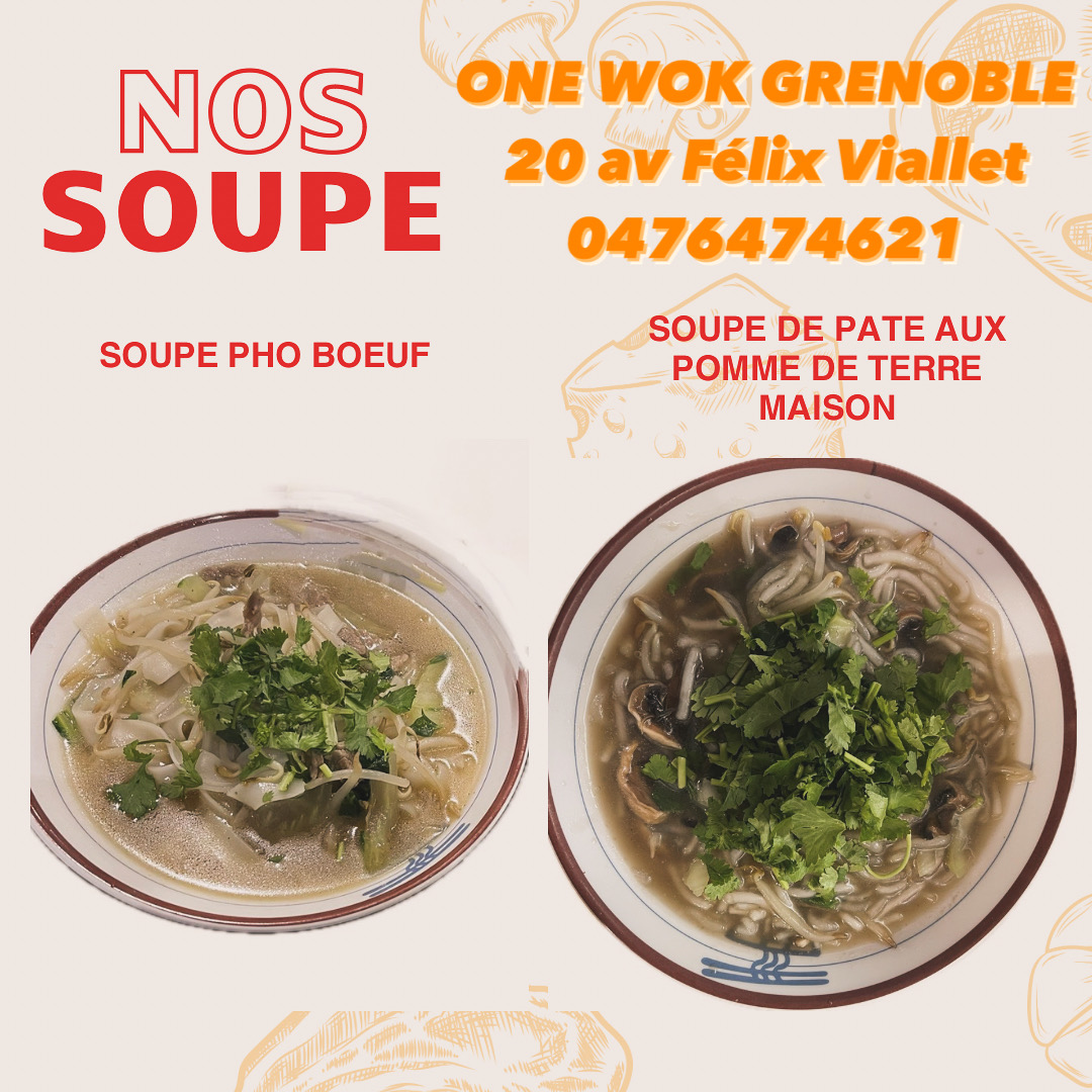 Menu Restaurant One Wok Grenoble – Wok Personnalisé, Pad Thai, Bo Bun（麻辣香锅/麻辣烫/炸鸡）-5