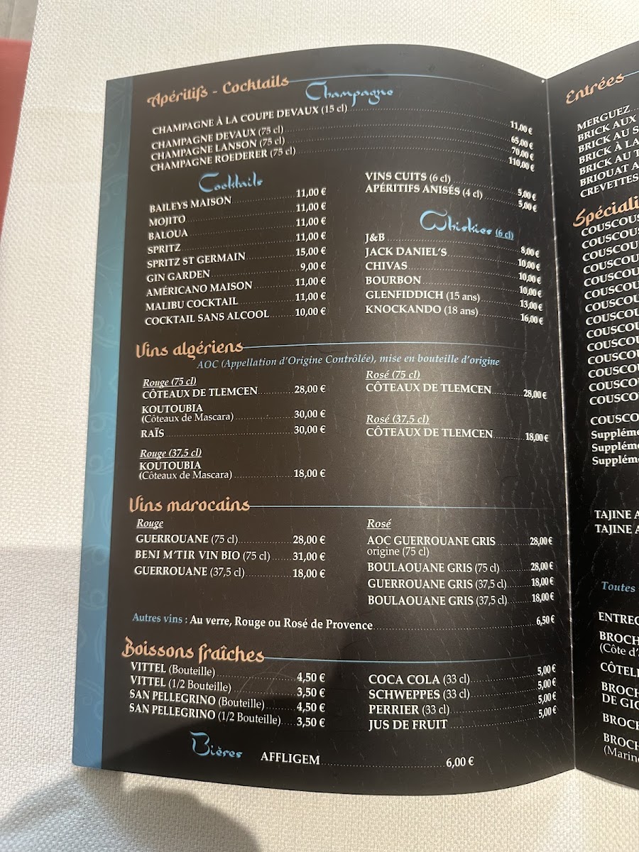 Menu Restaurant Oriental Le Baloua-2