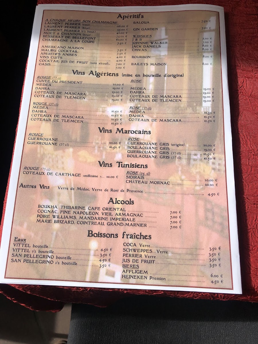 Menu Restaurant Oriental Le Baloua-4