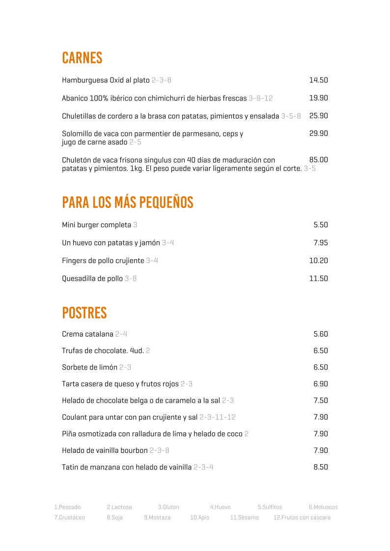Menu Restaurant Òxid-3