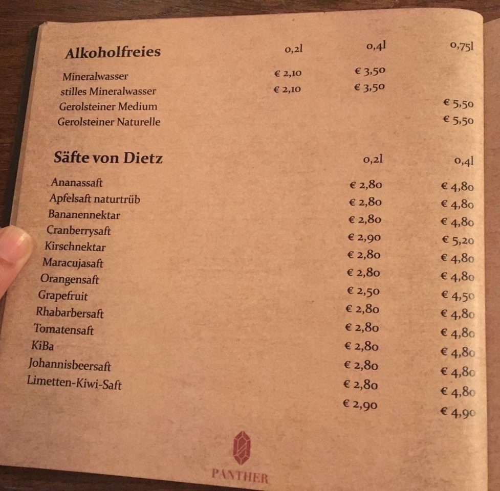 Menu Restaurant Panther | Klassische Und Moderne Deutsche Küche-10