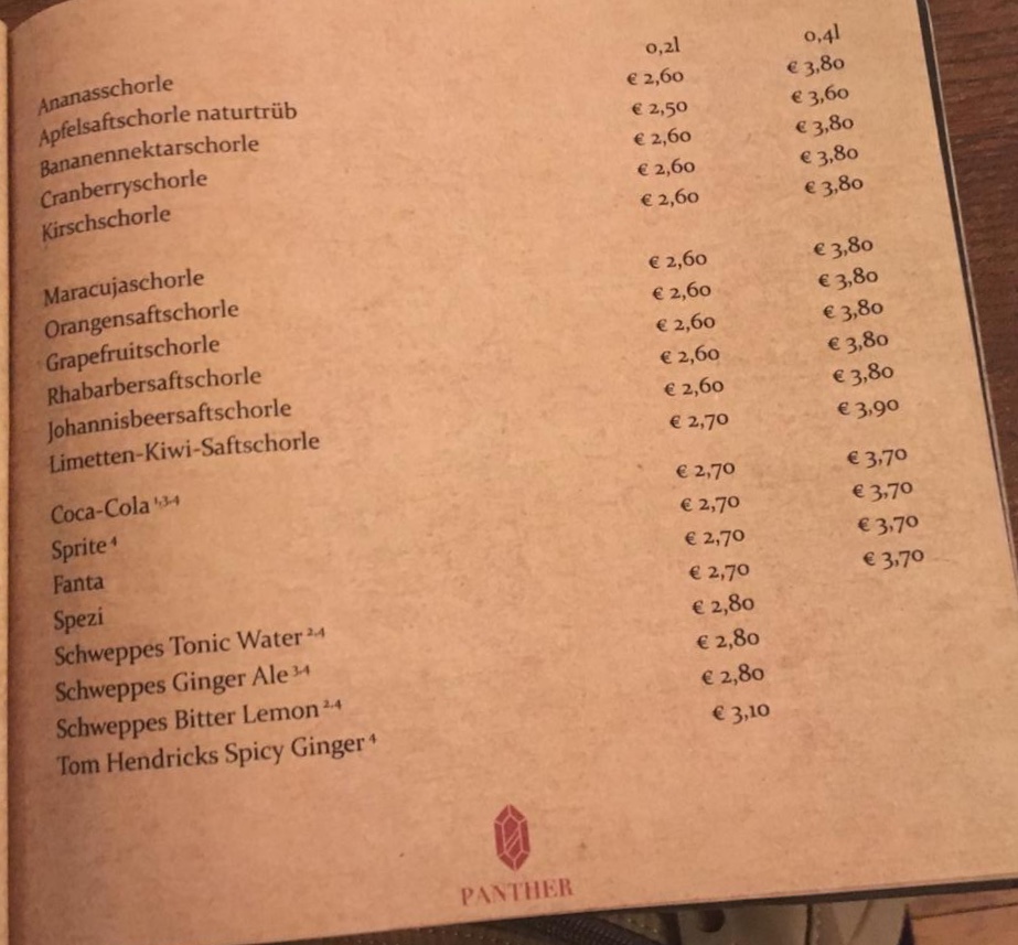 Menu Restaurant Panther | Klassische Und Moderne Deutsche Küche-8