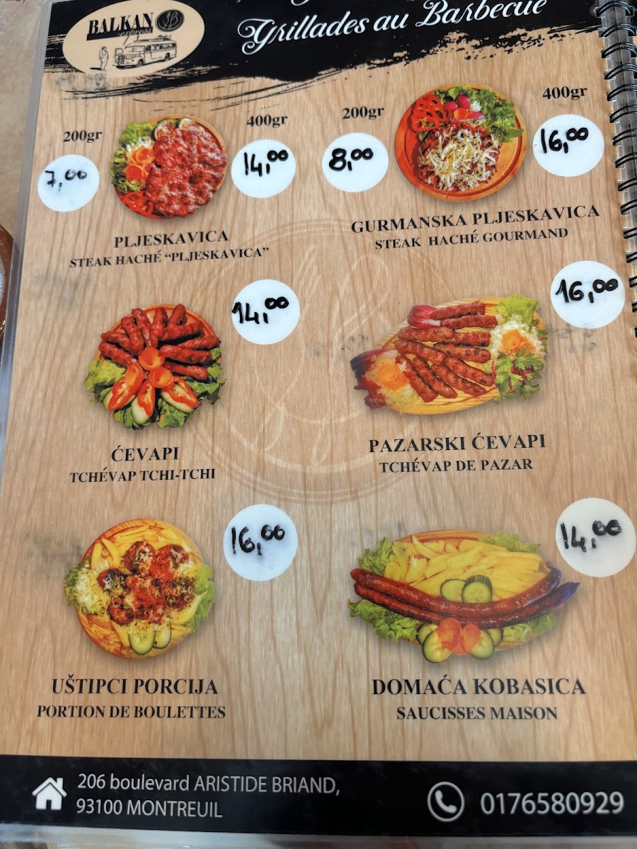Menu Restaurant Paris Montreuil - Balkan Montreuil-2