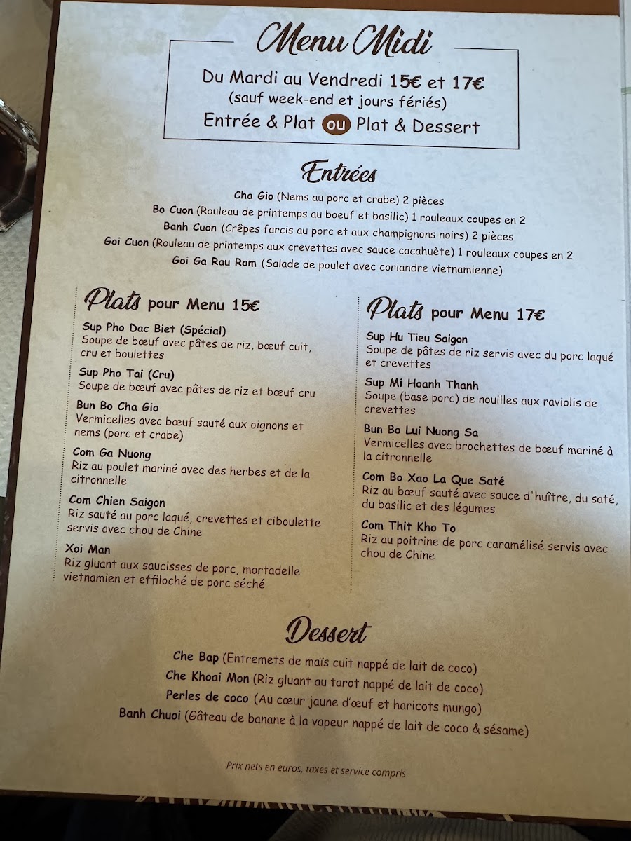 Menu Restaurant Petit Saigon-2