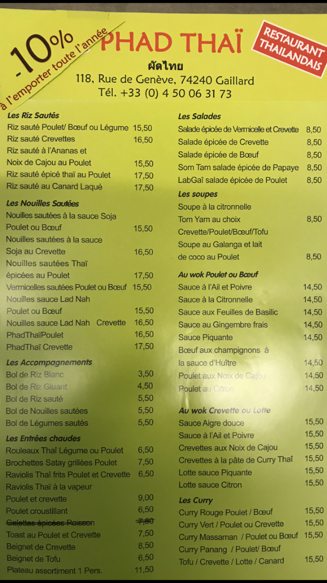 Menu Restaurant Phad Thai-6