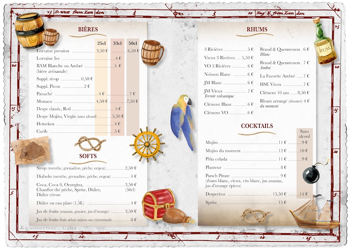 Menu Restaurant Pirates Beach-1