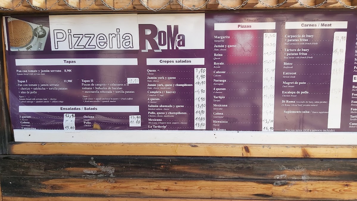 Menu Restaurant Pizzeria Creperia La Di Roma-2