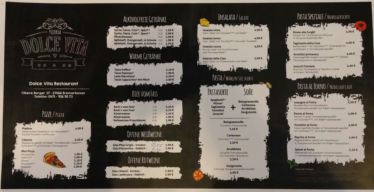 Menu Restaurant Pizzeria Dolce Vita - Bremerhaven-6