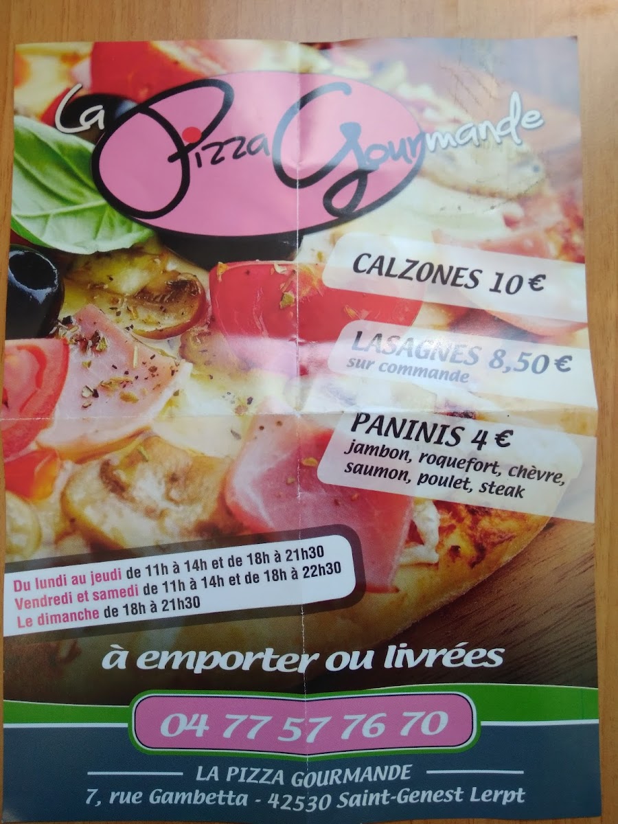 Menu Restaurant Pizzeria - La Pizza Gourmande-6