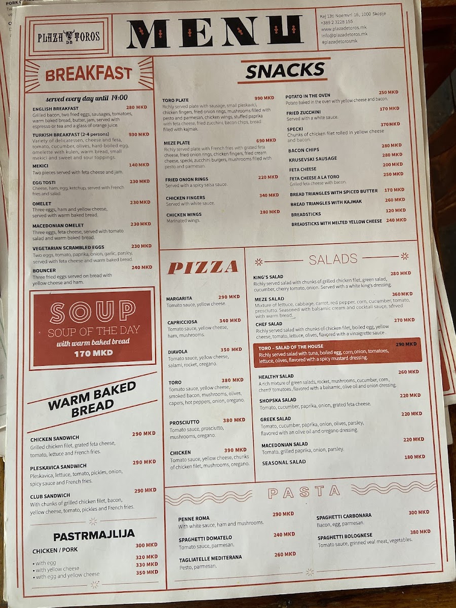 Menu Restaurant Plaza De Toros-4
